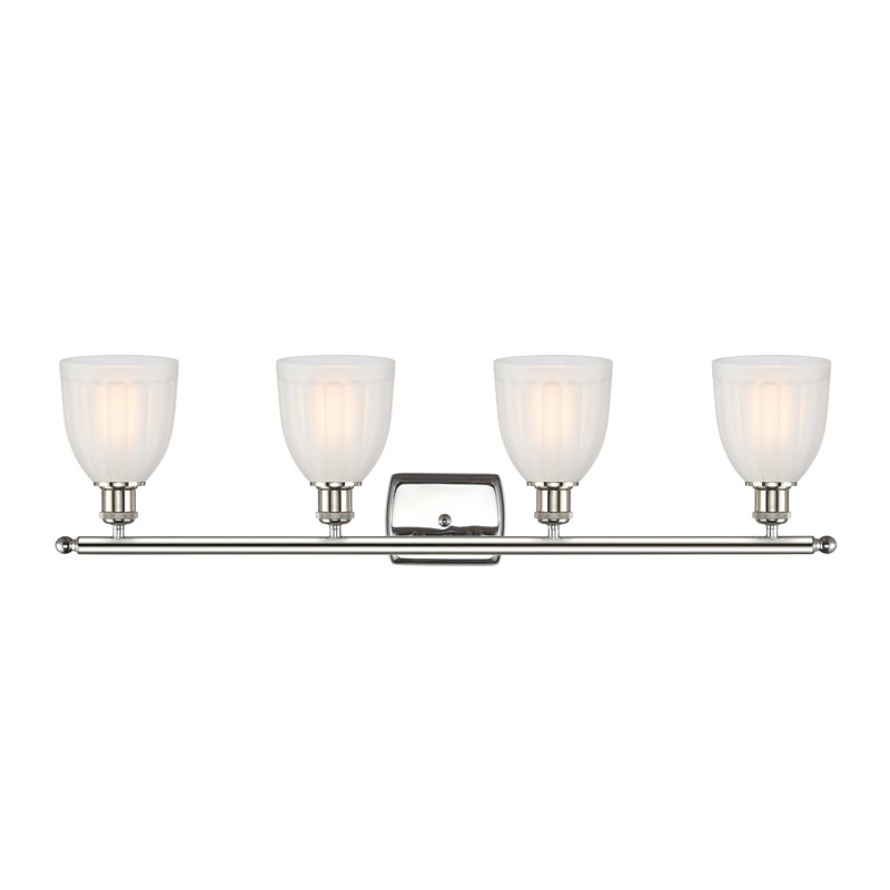 Éclairage pour salle de bain 3 lumières Dunder, Ampoule DEL 6 watts Vinage, Blanc, Nickel poli