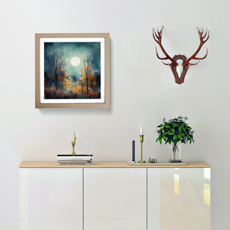Moon Impressionism - Framed Print, Oak