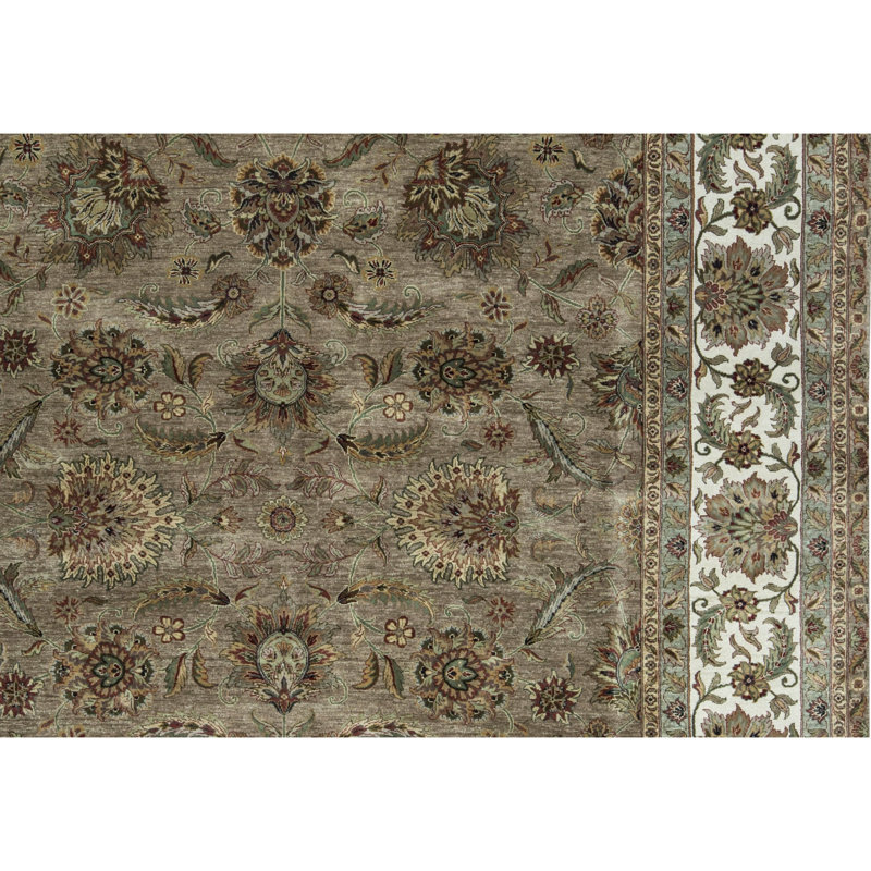 Tapis ivoire et chameau noué à la main de haute qualité