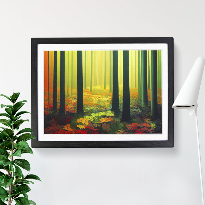 Dashing Spring Forest - Single Picture Frame Print, 46cm H x 64cm W x 2cm D, Black Framed