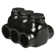 Black Insulated Multi-Cable Connector, 3/0-6 Wire Range, Dual Side Entry - 3 Port