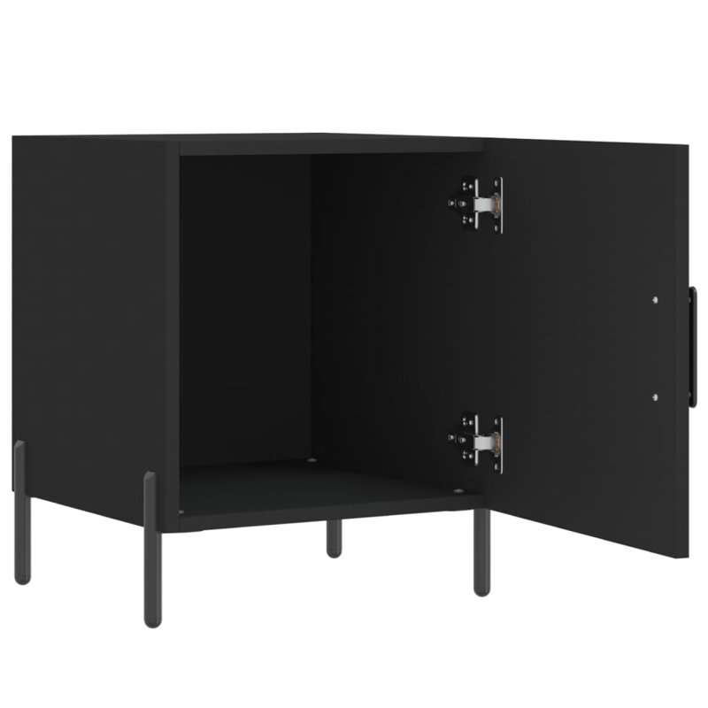 Naidu 40cm W Iron Bedside Table, Black