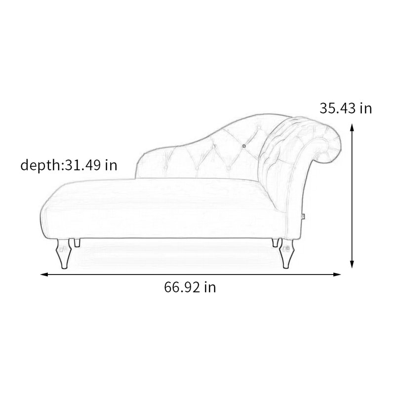 Chaise longue American, Mélange de polyester rouge, Accoudoir à droite (vu de face)