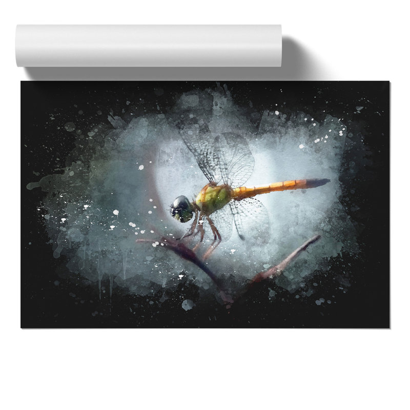Dragonfly Vol.5 Paint Splash - No Frame Print, 59cm H x 84cm W x 0.1cm D