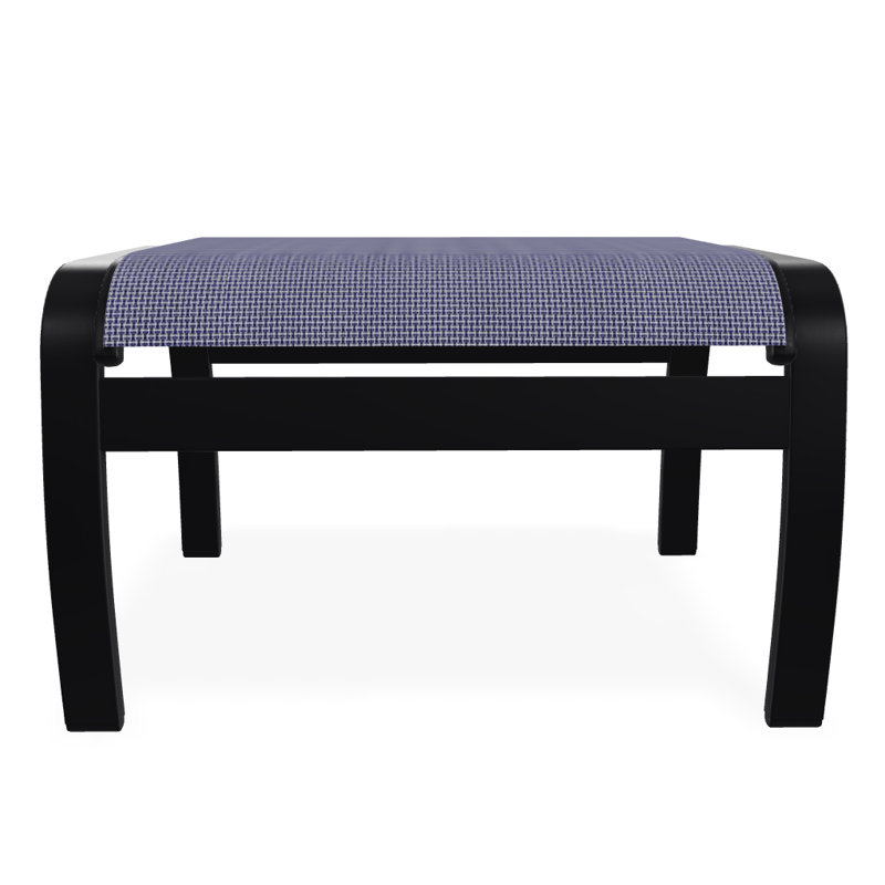 Repose-pieds d'extérieur avec coussin Askar, Noir texturé, Brise