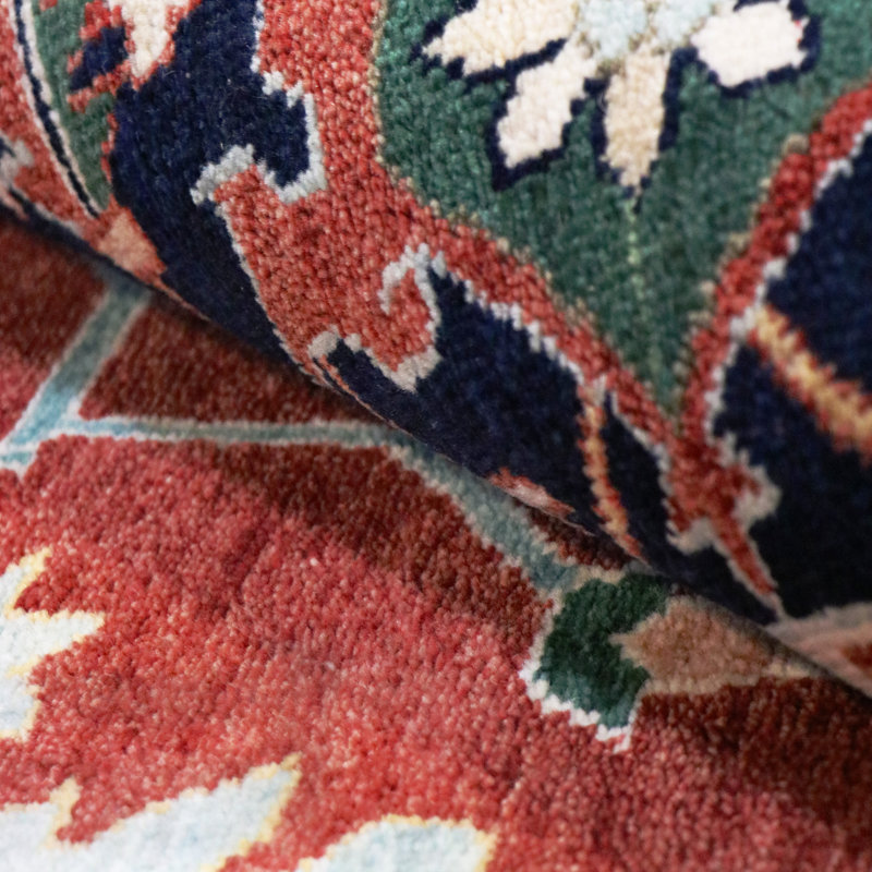 Tapis oriental rouge en laine noué à la main Serapi, Rectangle 5 pi x 7 pi