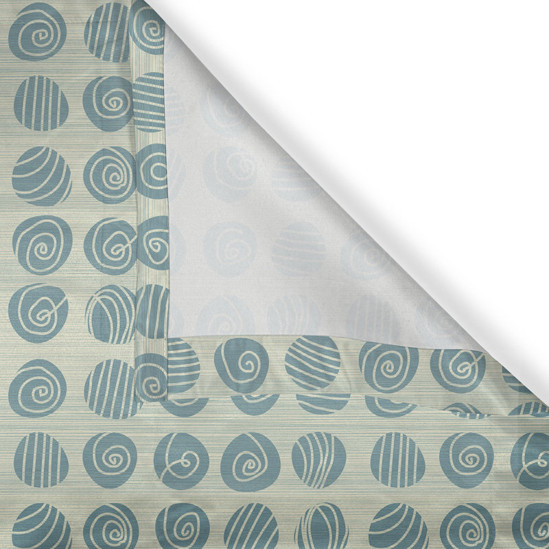Latitude Run® Abstract Grommet Curtain Sketchy Design Geometric Cadet Blue and Pale Yellow, 50"  W x 120" L