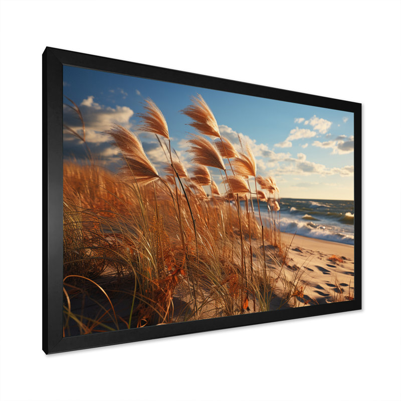 Plage sablée ensoleillée III - impression, H 30 po x l 40 po x P 1,5 po, Cadre simple noir