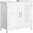Space Saving Under Sink Bathroom - 2 Doors White Cabinet Extra Shelving