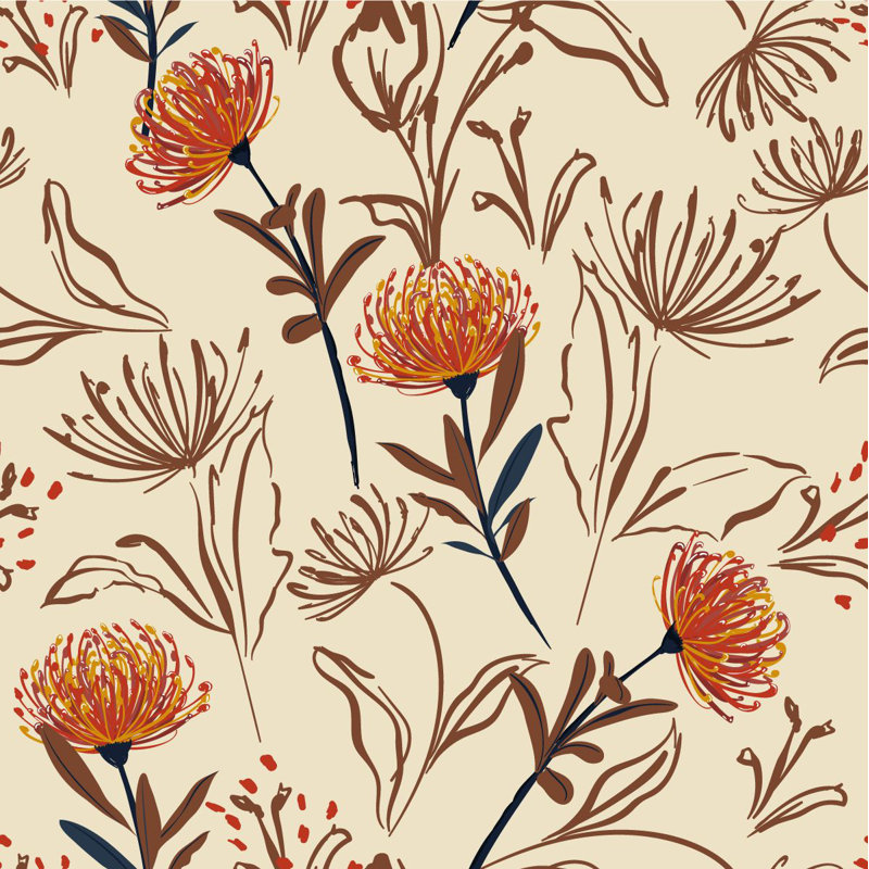 Peel & Stick Floral Wall Mural, 100" W x 8.33" L