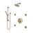 Bravat Brushed Gold Wall Mount Shower System with Round Rainfall Showerhead and Handheld Spray