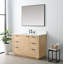 Meuble-lavabo simple autoportant 48 po avec plateau en pierre d'ingénierie Charlyann-366543255