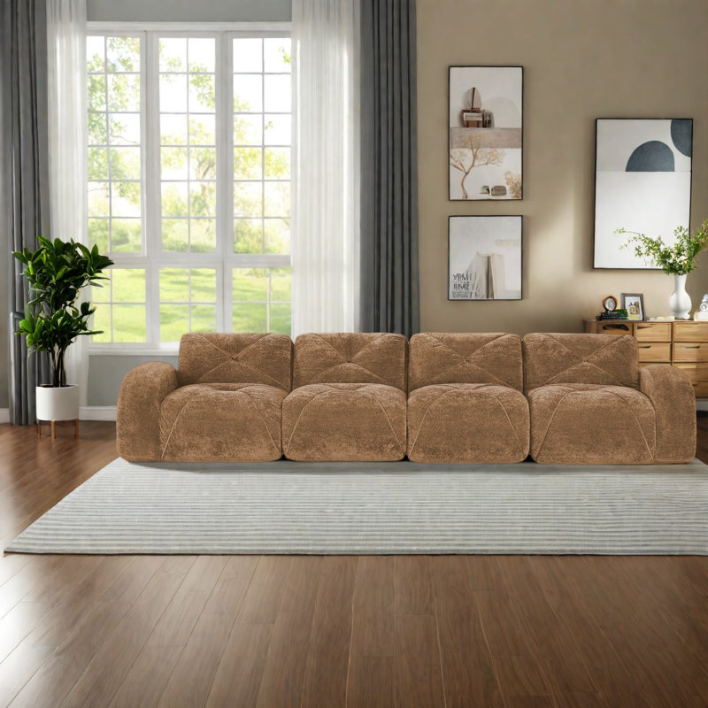 Grands canapés modernes en velours, sans assemblage, antidérapants pour la maison