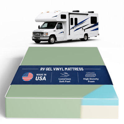 Remplacement de matelas de 10 pouces en mousse viscoélastique imprégnée de gel à mémoire de forme haute densité, moyenne ferme, camping-car, 72 po x 30 po