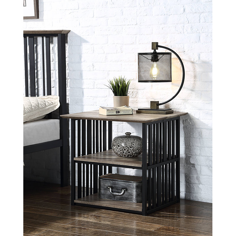 Table de chevet, finition noire