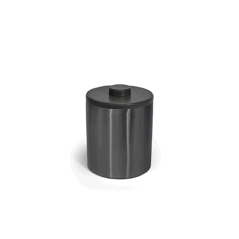 Seau à glace en acier inoxydable brossé, Noir / noir mat