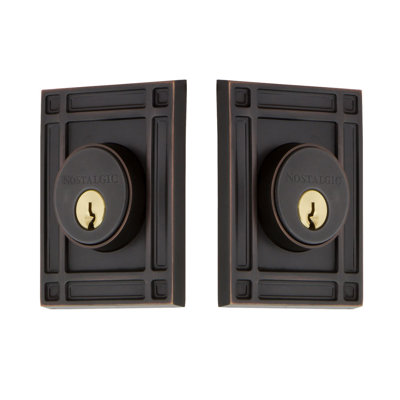 Nostalgic Warehouse Mission Plate Double Cylinder Deadbolt