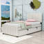 Lit plateforme simple en velours avec lit gigogne-106897438