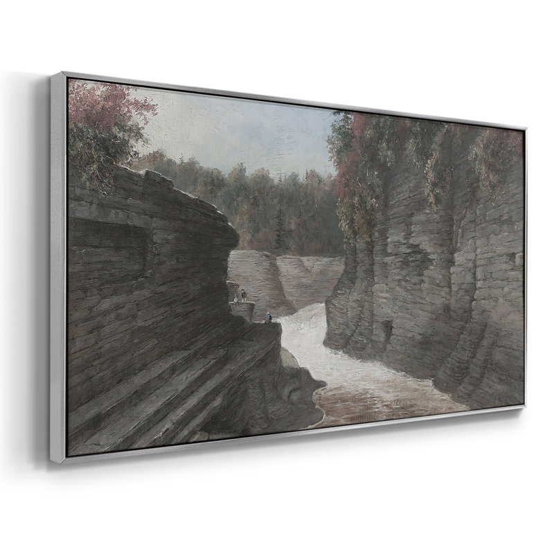 Série paysage - DLIV - Toile tendue avec châssis encadré - Prêt à être accroché, H 21 po x l 41 po, Noir