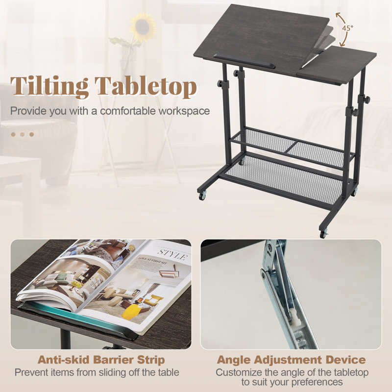 Metal Base Computer Desk, Black