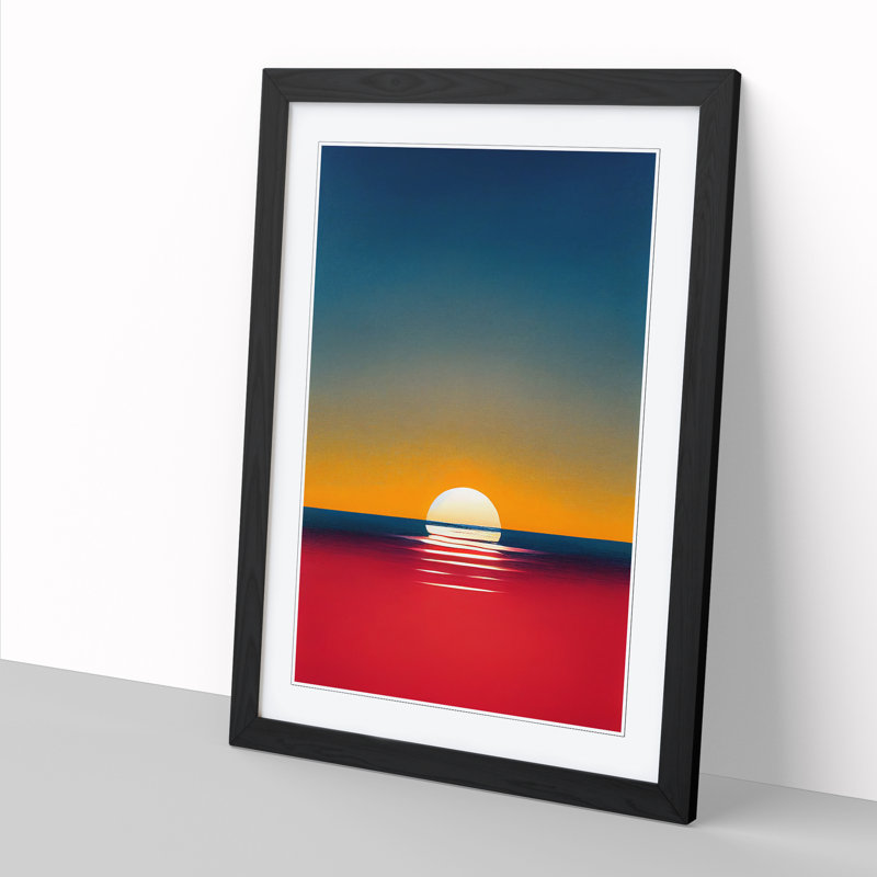 Carrizales Japanese Sunset In Abstract Vol.1 - Picture Frame Print, Black, 25cm H x 2cm W