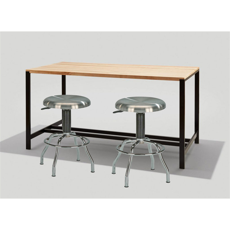Ensemble de 1 tabouret de travail réglable en acier inoxydable