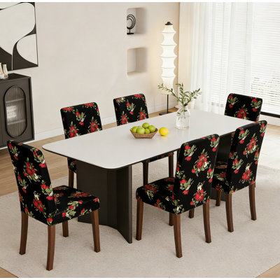 Chair Covers, Dining Chair Slipcovers, Stretch Seat Protector, Set Of 6