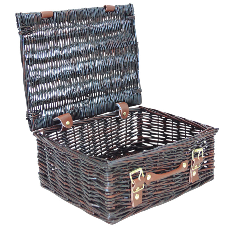Wicker Hamper Basket with Lid, 8 L, Brown