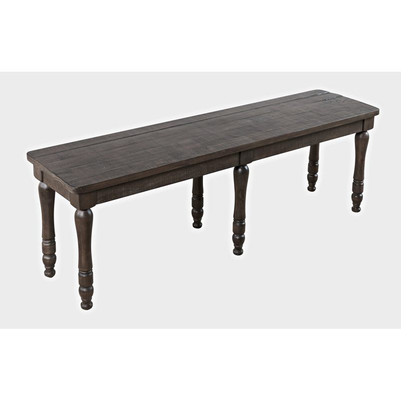 Banc en bois massif Karley, Brun bois de grange