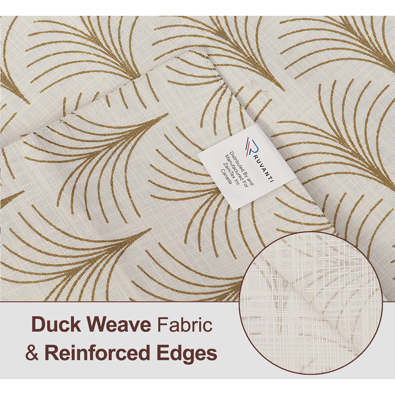 Luminous Beige and Gold Cotton Thanksgiving Placemats Set of 6
