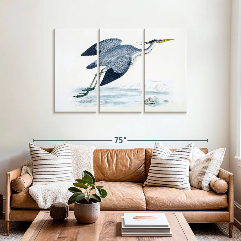 Brampt Soaring Blue Heron, 36" H x 57" W