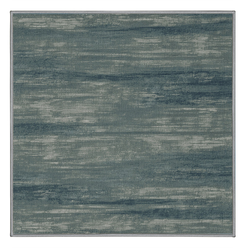 Tapis abstrait gris lavable à la machine, Carré 7 pi