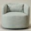 Fauteuil pivotant Bolton Teal de 34 po de large, recouvert de lin texturé tissé-1227608947