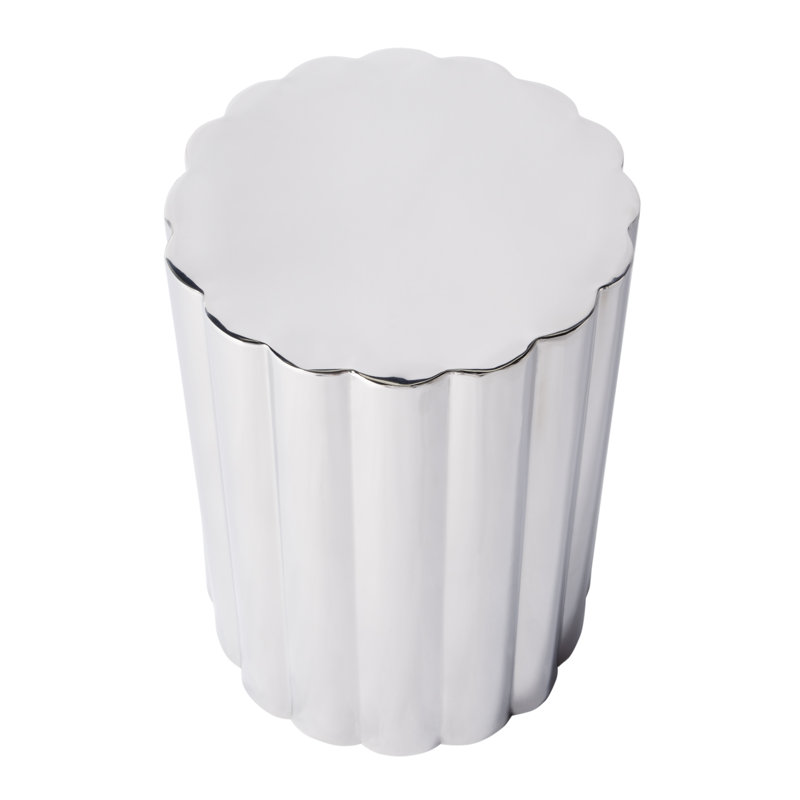 Table d'appoint ronde en acier inoxydable l 11,75 po Pelagius