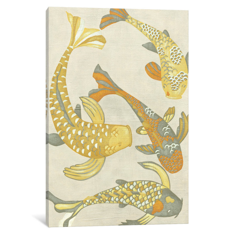 « golden koi i », impression sur toile, H 60 po x l 40po x P 1,5 po, Toile tendue, Pas de tapis