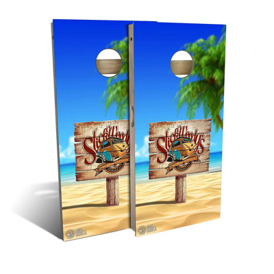Beach Sign All-Weather Composite Cornhole Set