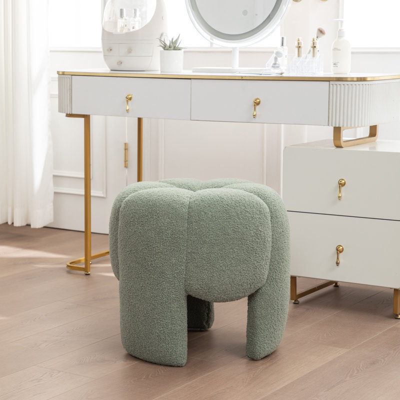 Fauteuil de maquillage en fausse fourrure, Vert