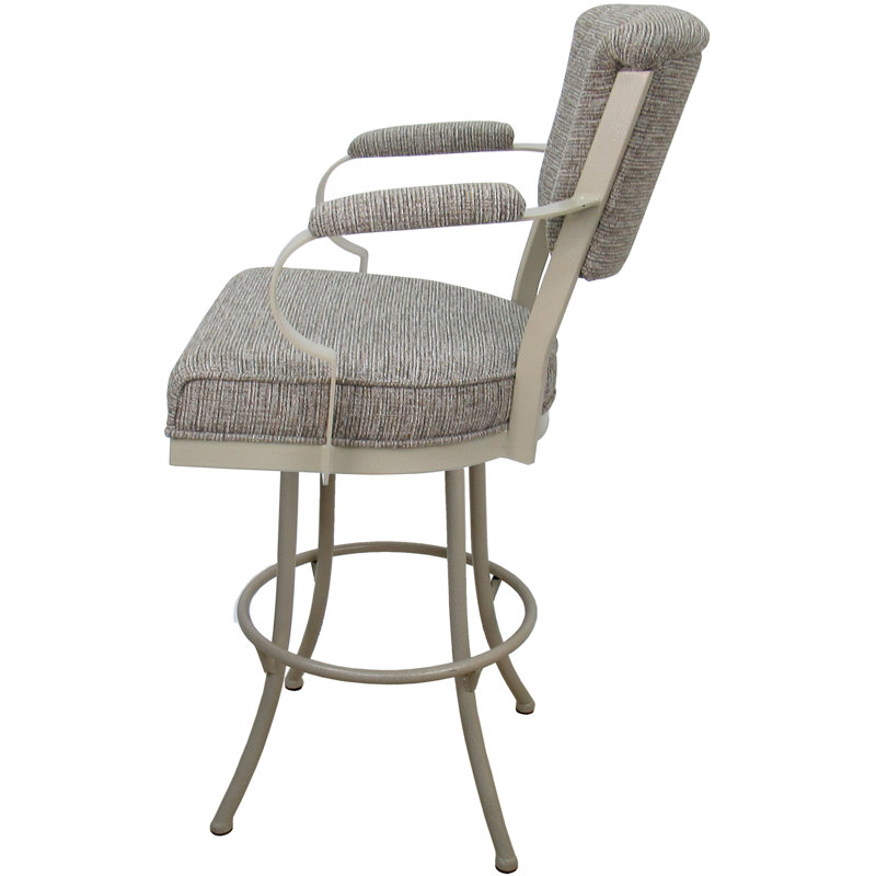 Tabouret pivotant en métal Bethel, Beige