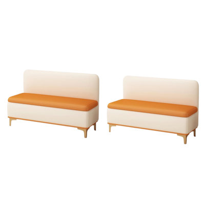 Simple And Comfortable Commercial Bench. Faux Leather Upholstered Bench