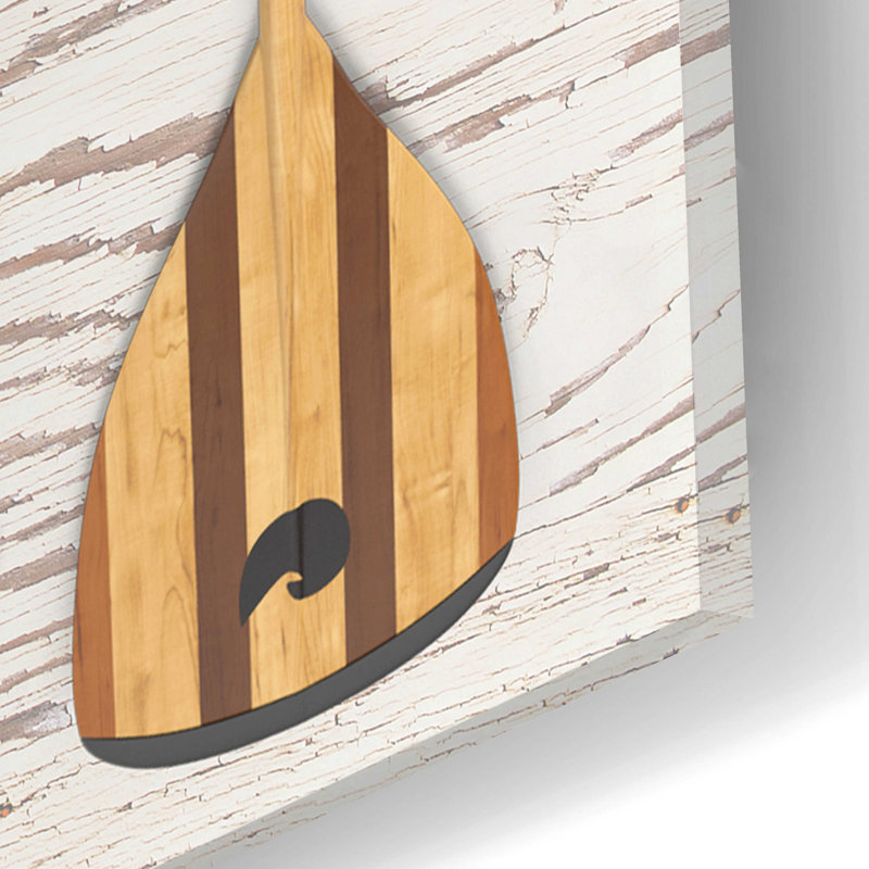 «Canoe Paddles & Oar» par Edward M. Fielding, art mural en verre acrylique, H 12 po x l 16 po x P 0,13 po