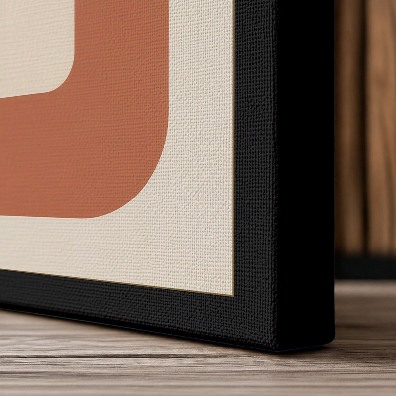 Geometric Harmony Mid-Century - Wrapped Canvas, 30x20 - 76.2 x 50.8 cm, Black Border