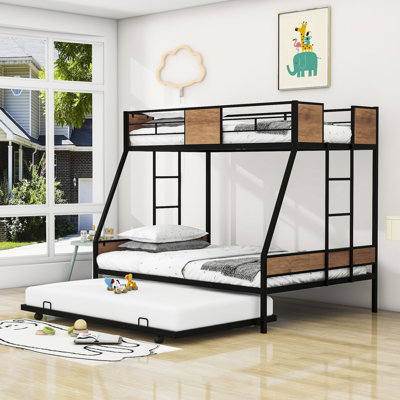 Nahua Twin over Full Standard Bunk Bed with Trundle by Mason & Marbles -  B26FE2E23B2C4A78BFA4D9A284DD20B8