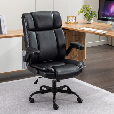 Fauteuil de direction ergonomique à haut dossier avec accoudoirs rabattables Kroen