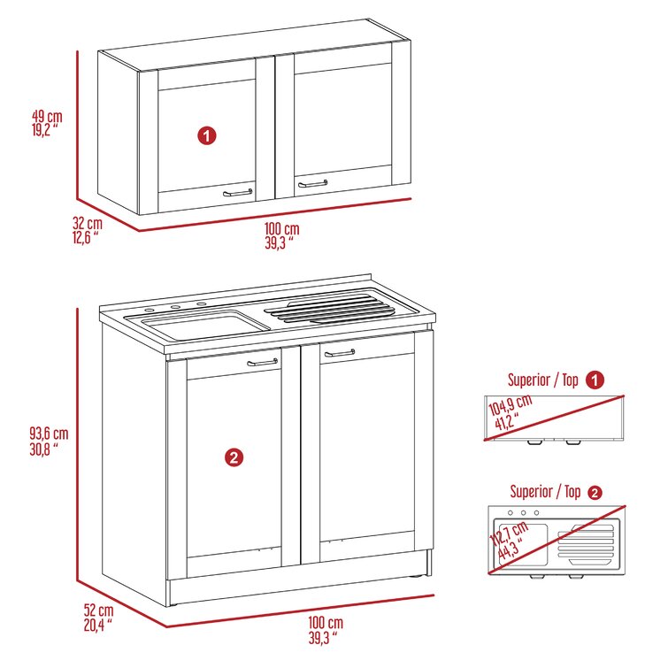 2 PC SINK SET - WHITE - 6