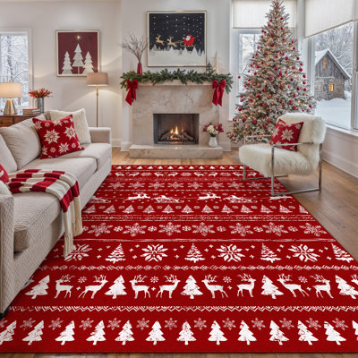 Chamora Machine Washable Indoor/Outdoor Christmas Area Rug