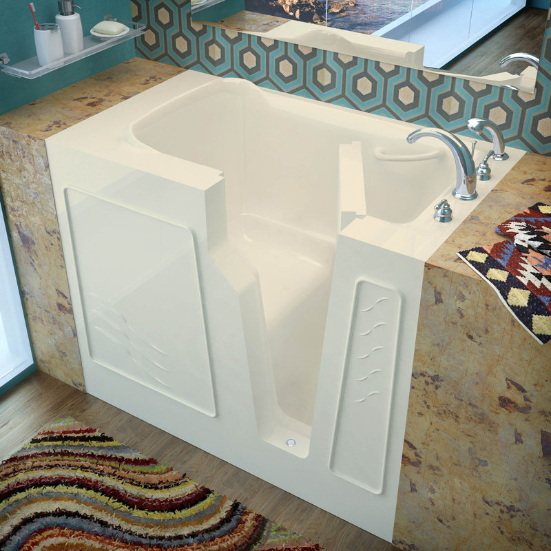 Therapeutic Tubs 26 in. x 46 in. Right Drain Quick Fill Walk-In Soaking Tub in Biscuit, Biscuit, Right