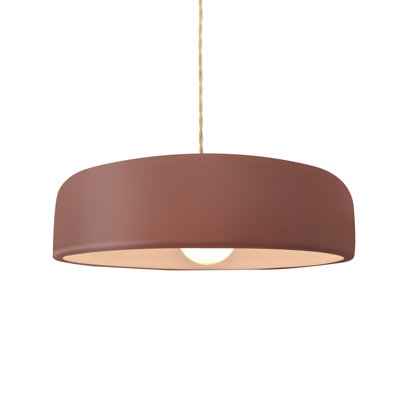Radiance - luminaire suspendu 1 lumière Spire - argile Canyon - nickel brossé - l 13 po x H 4 po - DEL dédiée - cordon torsadé beige