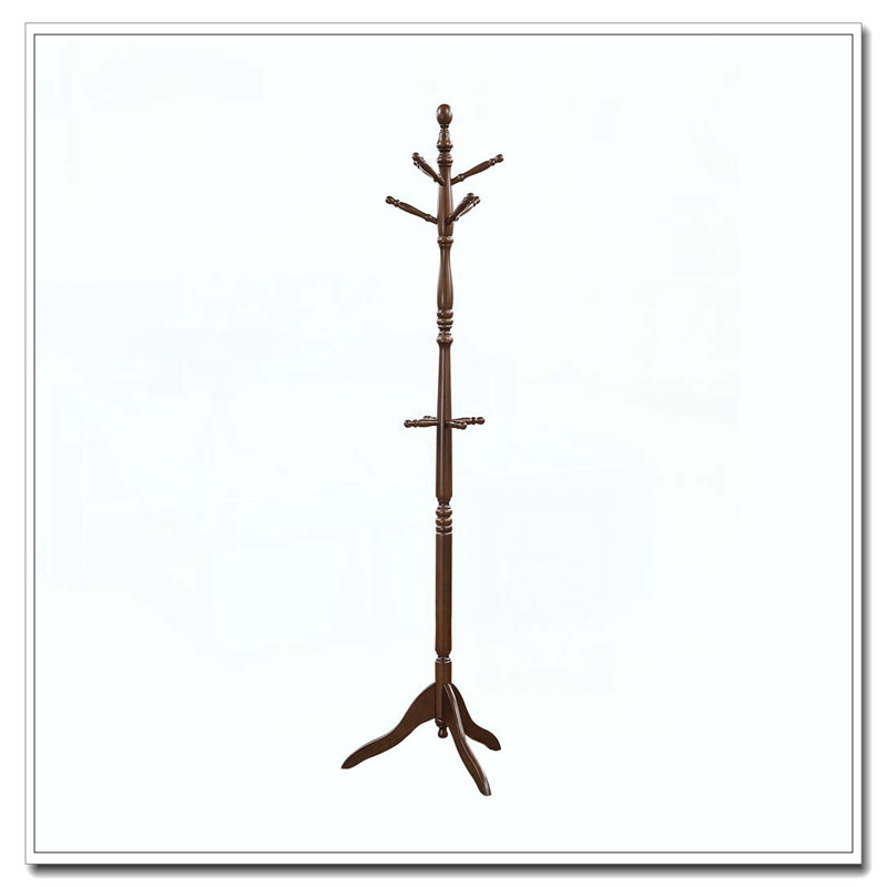 Portemanteau en bois massif, 10 crochets, Marron foncé