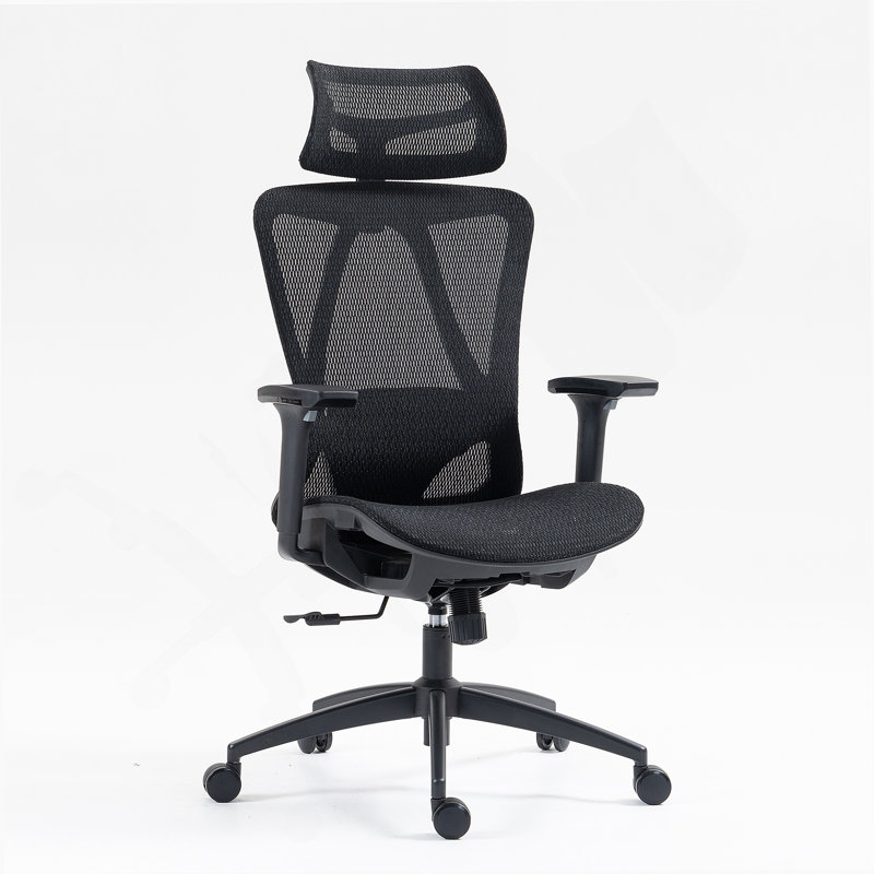 High Back Mesh Office Chair, Black, Black