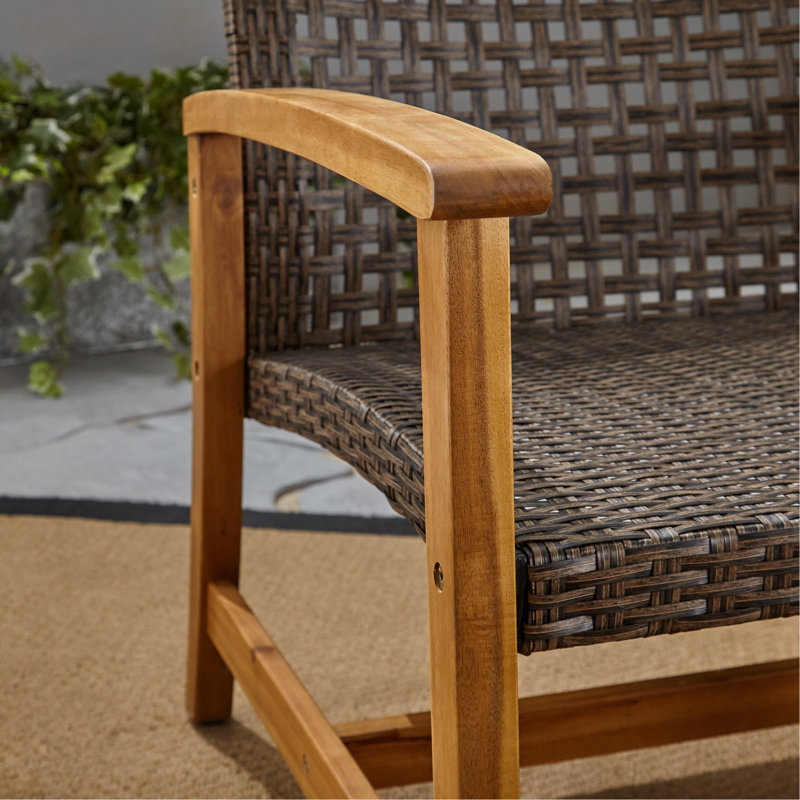 WOOD + WICKER 3 SEATER